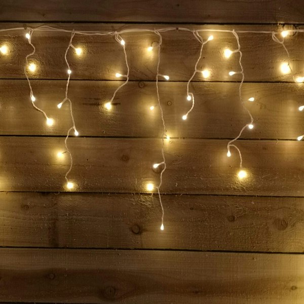 Samuel Alexander 300 LED 7.5m Premier Christmas Outdoor 8 Function Icicle Lights in Warm White