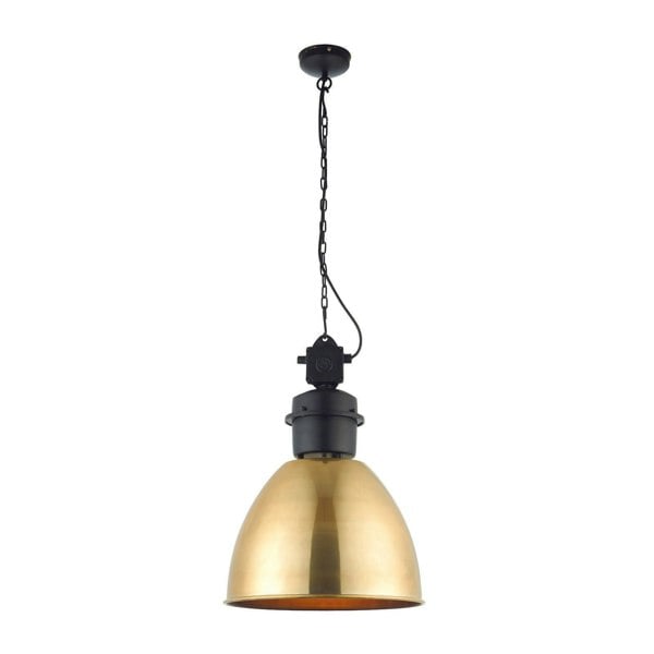 Ceiling Pendant Light Antique Brass Paint & Matt Black 40W E27 GLS Loops
