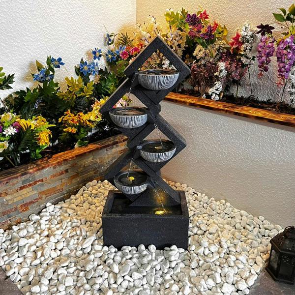 Tranquillity Water Features Diamond Pouring Bowls Contemporary Water Feature
