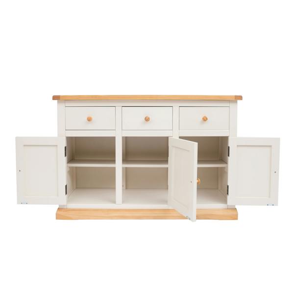 Cabinet Bits Trevi Off White 3 Drawer 3 Door Sideboard Wood Knob