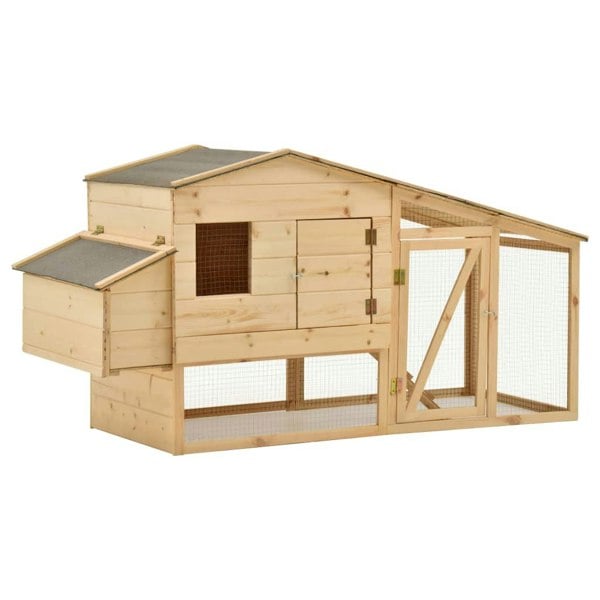 Berkfield Chicken Cage Solid Pine Wood 178x67x92 cm