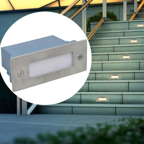 Berkfield 2 LED Recessed Stair Light 44 x 111 x 56 mm
