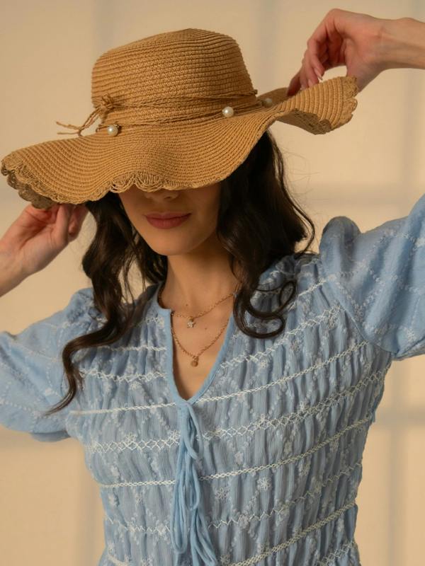 Rose & Nancy Belle Blue Embroidered Mini Dress&nbsp;