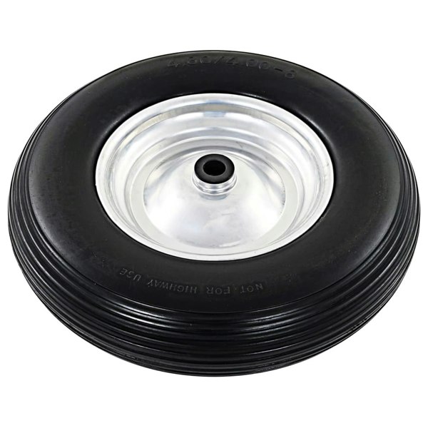 Berkfield Wheelbarrow Wheels 2 pcs with Axles Solid PU 4.00-8 390 mm