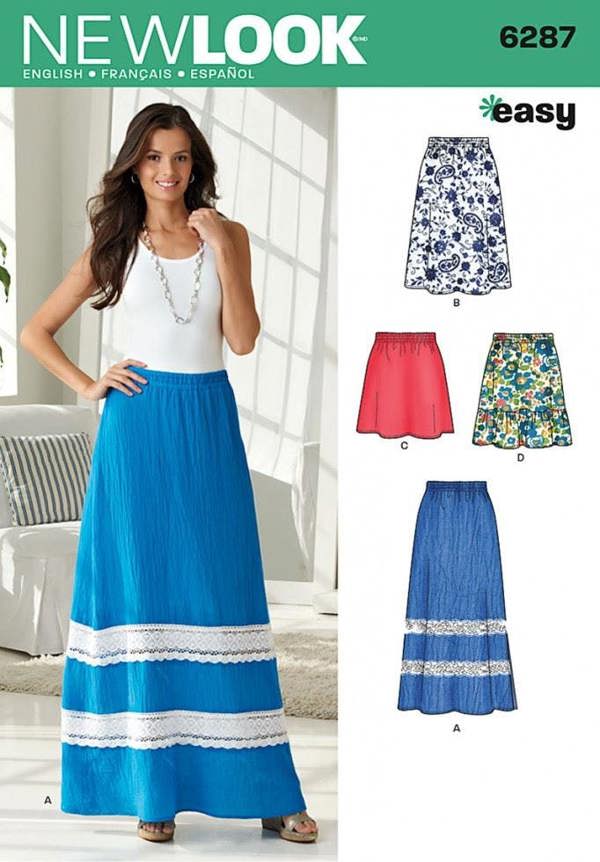 New Look Sewing Pattern 6287, Skirts for Women, A (10-12-14-16-18-20-22) - Beginner, Easy