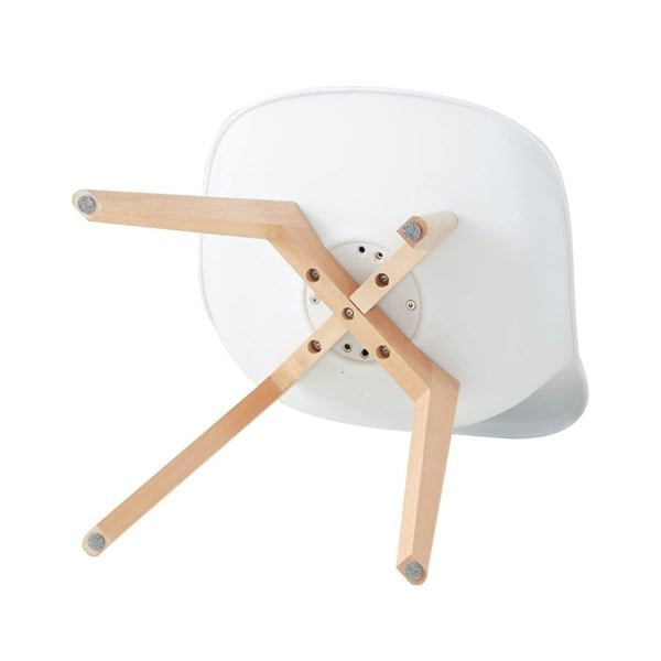 Life Interiors Single Scandinavian Dining Chair with Leather Cushions Solid Wood Legs