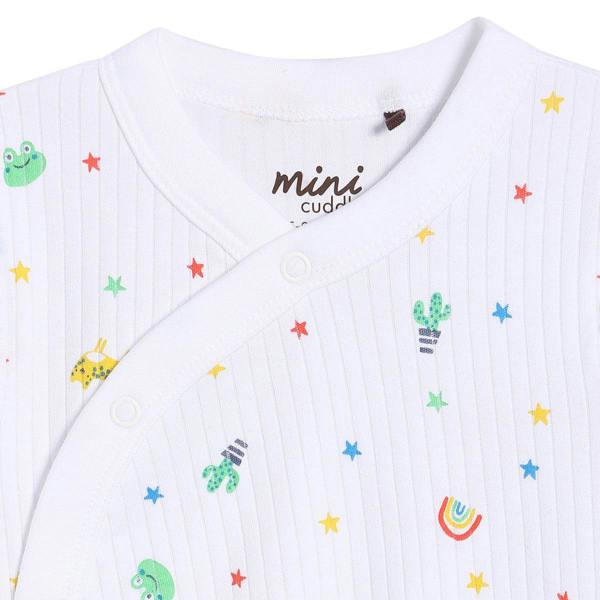 Mini Cuddles Baby Boys 3pk Printed Bodysuits, Multicolour
