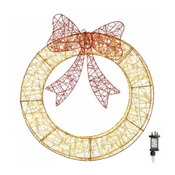Samuel Alexander 90cm Light up Gold Twist Christmas Wreath with Red Bow and 1440 Warm White LEDs