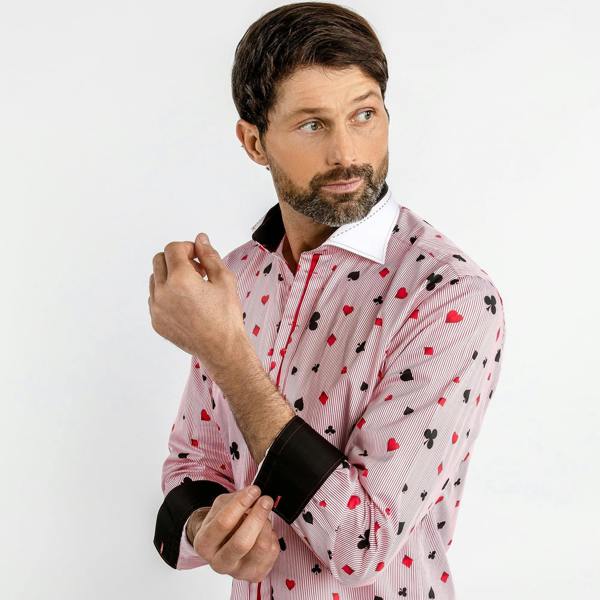CARD SYMBOLS PRINT SHIRT – Premium Men's Patterned Shirt by Claudio Lugli | Bold Design, Tailored Fit, Best Printed Shirts