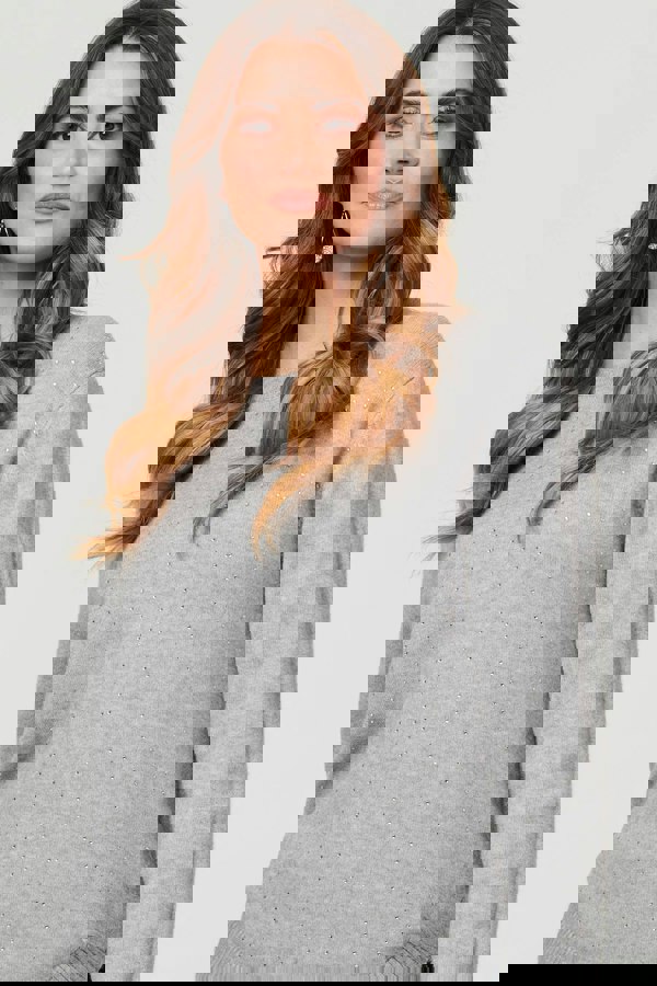 Grey | Sparkle Detail Relaxed Jumper
