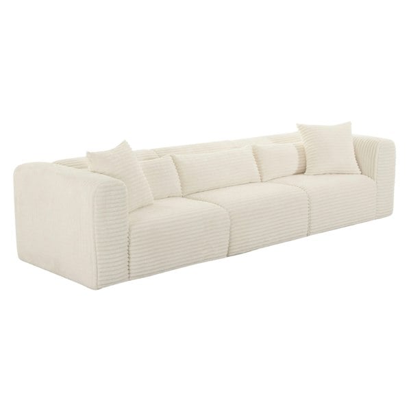 Furniture Edit Tarra Fluffy Oversized Cream Corduroy Modular Sofa