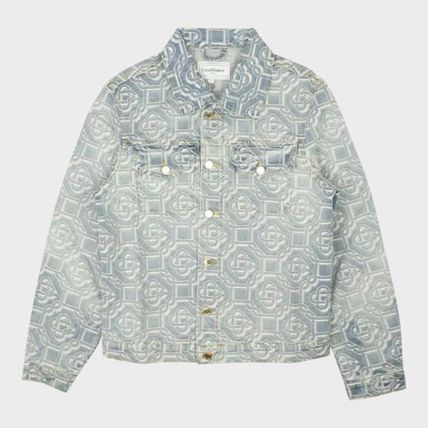 Casablanca Monogram Denim Jacket Bleached Blue