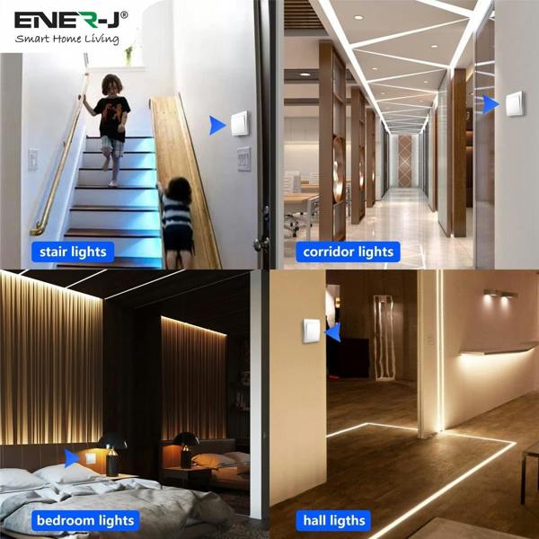 ENER-J ENERJ 1-Gang Wireless Kinetic Switch & 100W WiFi Dimmable Receiver Kit, White