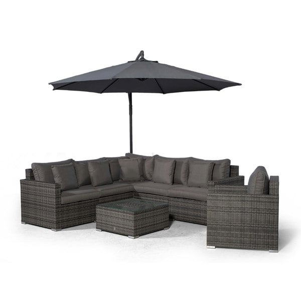 Giardino Havana 6 Seat Rattan Sofa and Armchair Set with Ice Bucket Coffee Table