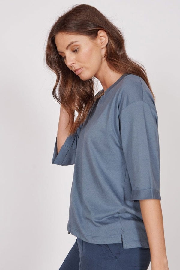Jeetly.comGabi Blue Classic Oversized T-ShirtShirts & Tops