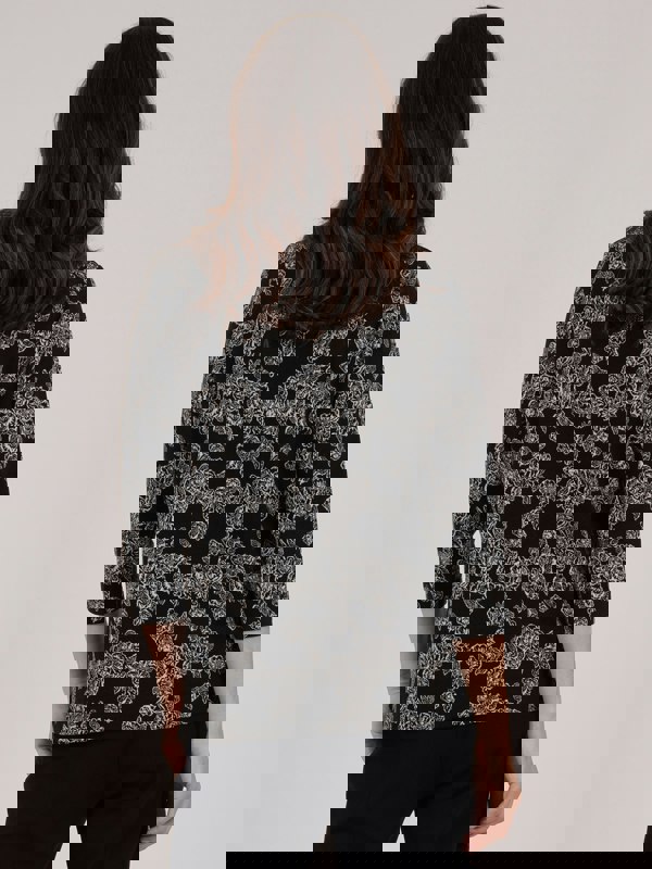 TIGI-Wear Mono Floral Jacquard Top