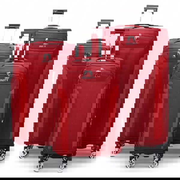 Infinity Luggage Lightweight Expandable Luggage Softshell 8 Weel Suitcase Set