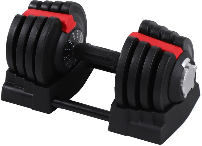 Strongology ELEMENT18 Black and Red Home Fitness Smart Adjustable Dumbbell from 1.5kg up to 18kg Training Weights Pair