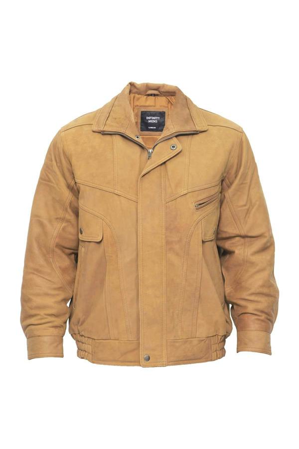 Infinity Leather Mens Classic Harrington Bomber Leather Jacket-Minsk