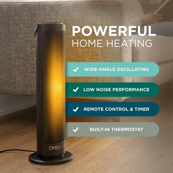 DMD Collective 20" Ceramic Tower Heater with Remote & Timer 2000W