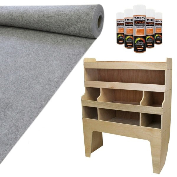 T-mech 11sqm Smoke Grey Van Lining & VW Transporter Racking Unit