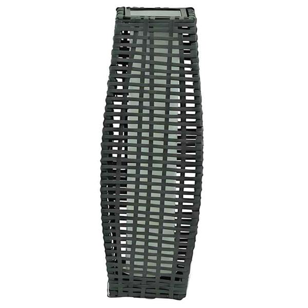 Gr8 Garden Solar Rattan Garden Lantern LED Light Grey Wicker Outdoor Path Lamp IP44 Patio
