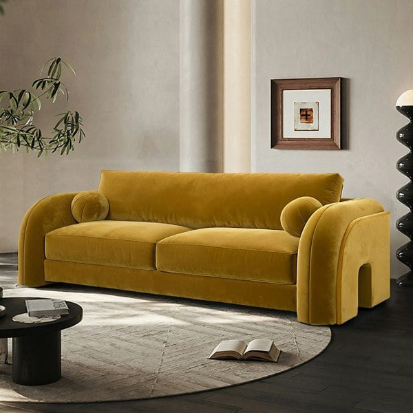 Rit Concept Afolabi Curved Two Seater Sofa, Velvet