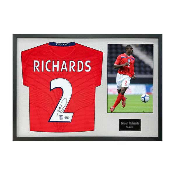 Micah Richards Signed England Shirt Classic Frame (ACG Cert)