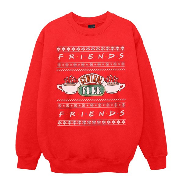 Friends Girls Fair Isle Central Perk Sweatshirt - Red