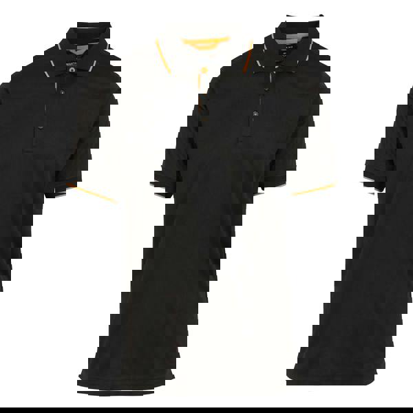 Regatta Professional Mens Short-Sleeved Polo Shirt - Black/Orange Pop