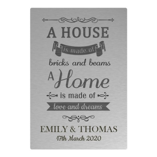 Personalised Memento Company Personalised 'A House Is Made Of...' Metal Sign