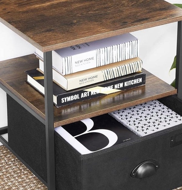 Modcraft Nightstand Featuring Fabric Drawer - Bedside Table