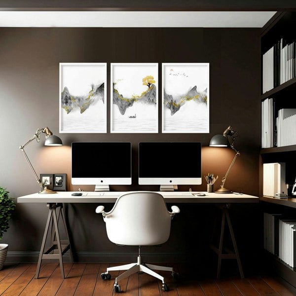 Office walls decor | set of 3 framed wall art