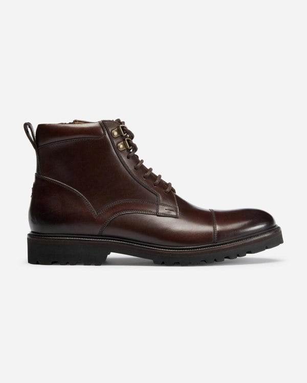Oliver Sweeney Runcorn Mens Antiqued Calf Leather Brogue Boots -  Brown