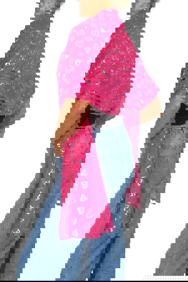 Paulo Due Silver Hearts Lightweight Cotton Scarf