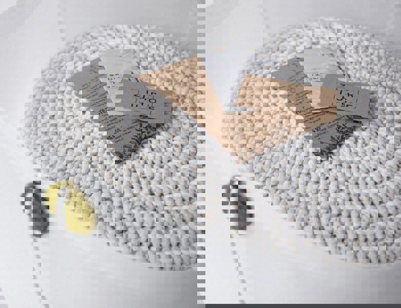 Crocheted ottoman IVORY - Zuri House