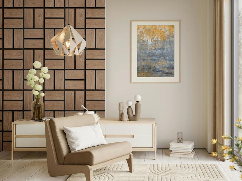 Fuse Acoustic Wooden Parquet Wall Panel in Walnut Effect