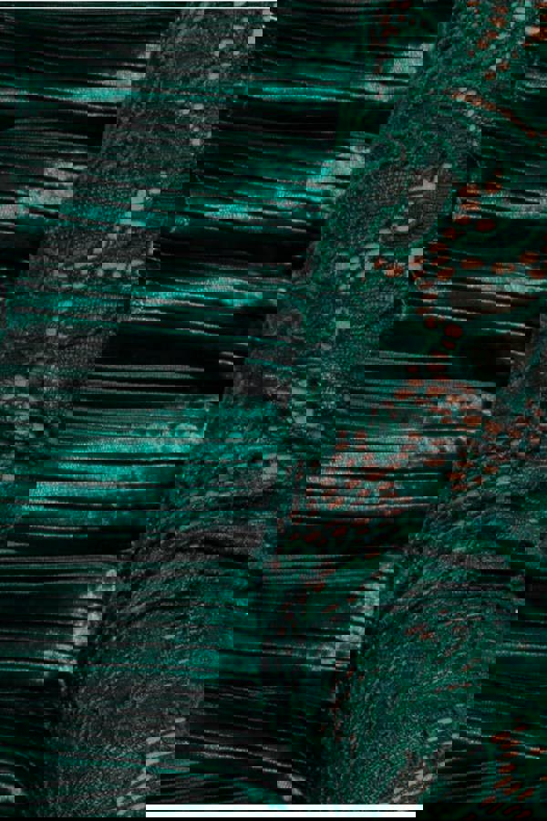 One Shoulder Fan Pleat Frill Corset Top - Emerald Green T232