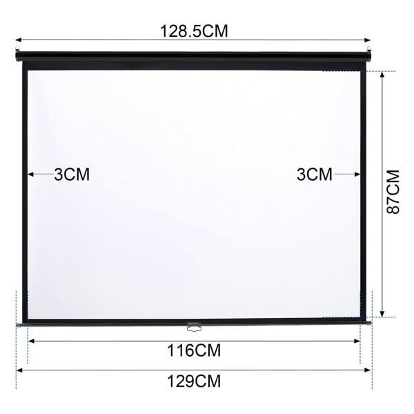 4:3 Projector Screen with Manual Pull Down for Home Theater Projector Screens Living and Home