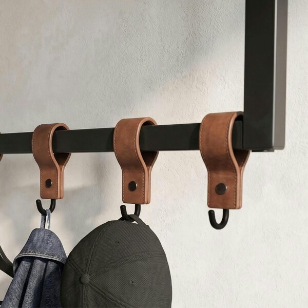 Decortie Roya Hall Set Shoe Rack, 5 Metal Hook Wall Rail 72 x 30 x 50.2 cm