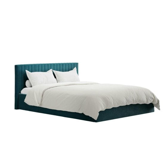Wyld Haus Dublin Teal Blue 4ft6 Double Ottoman Bed with Ribbed Headboard