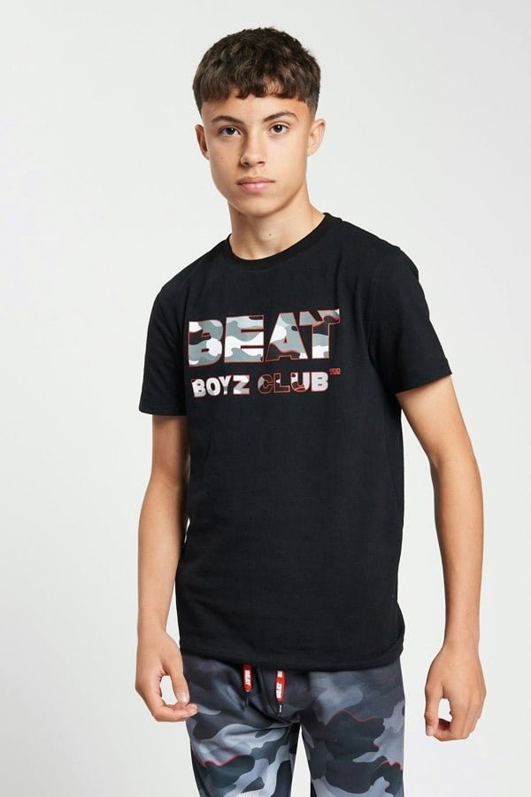 Beat Boyz Club Peak T-Shirt - Black/Camo Fade