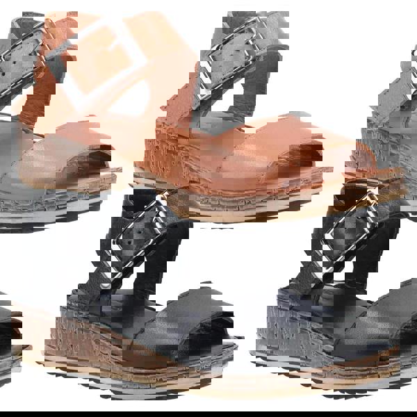 Hush Puppies Ellie Womens Slingback Wedge Heeled Buckle Sandals - WIDE