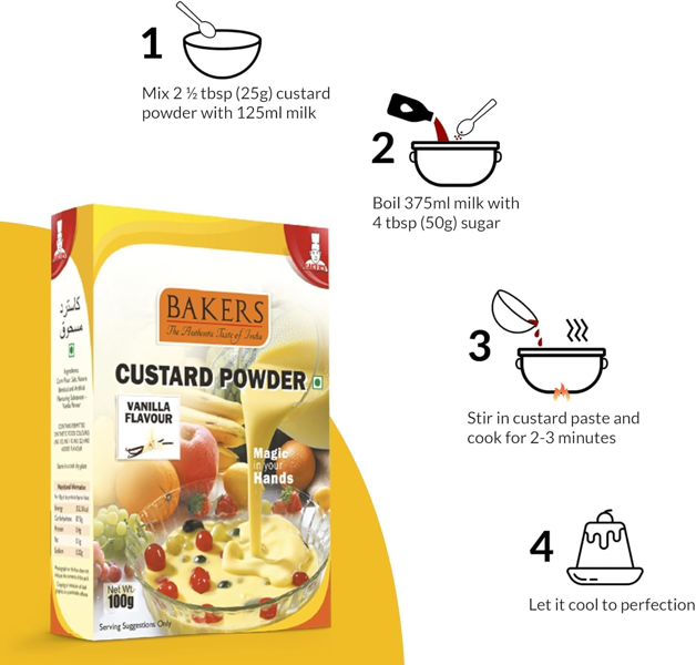 Bakers Vanilla Custard Powder Smooth & Velvety - 100g