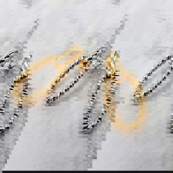 18ct Gold Vermeil Textured Paperclip Earrings