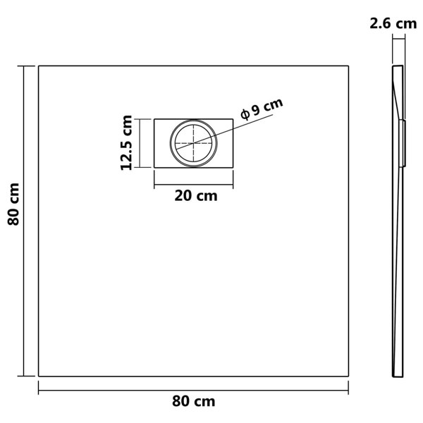 Berkfield Shower Base Tray SMC White 80x80 cm