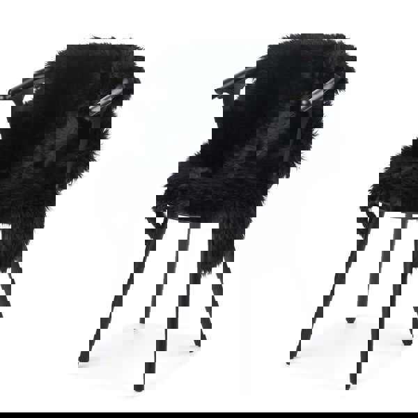 New Zealand Sheepskin | Long Wool | 100 cm Black