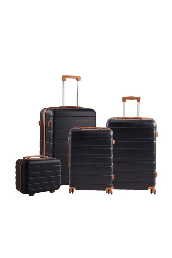 Living and Home 4PCS Color-Block Lockable Travel Suitcase Set