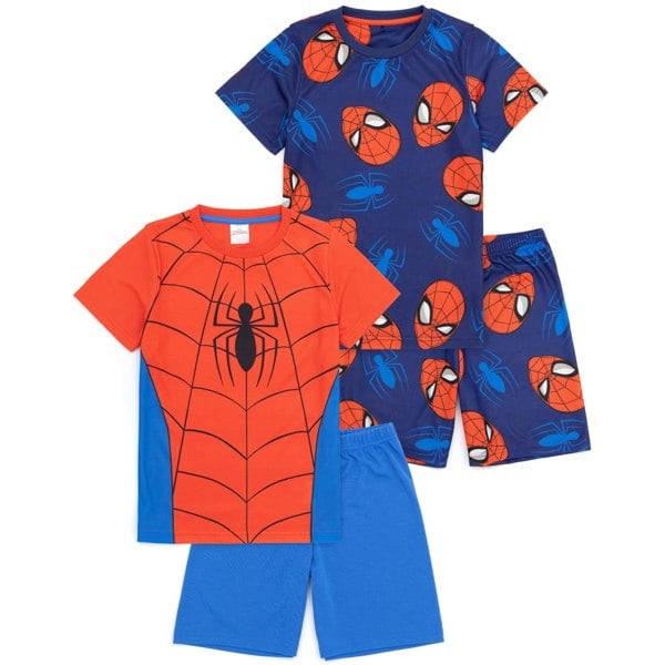 Spider-Man Childrens/Kids Pyjama Set (Pack of 2) - Blue/Red