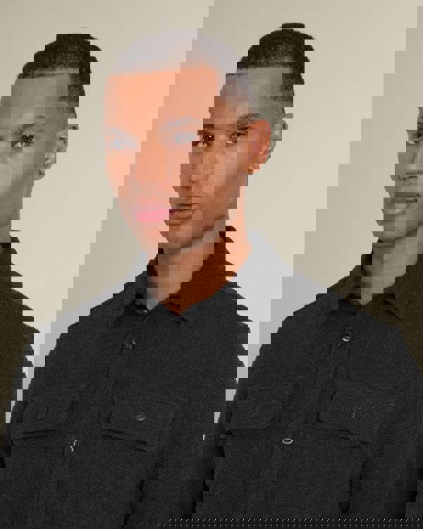 Larsson & Co Men’s Malov Charcoal Jersey Casual Overshirt